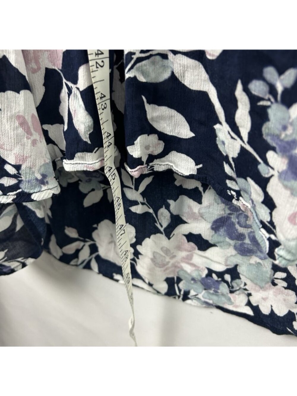J. Jill Sleeveless Maxi Dress Womens M Navy Blue Floral Crewneck 100% Rayon - Picture 7 of 16